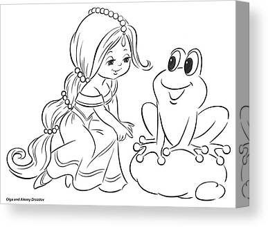 The Frog And The Princess Canvas Prints