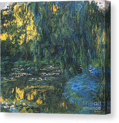 Claude Monet Impressionism Painting Weeping Willow Tree Fine Art Canvas Print 