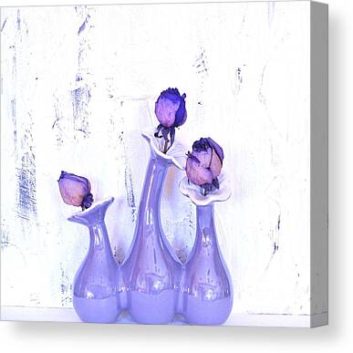 3 Purple Vases Connected Canvas Prints