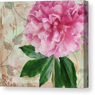 Pinks And Purple Petals Paintings Canvas Prints