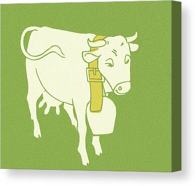 Cow Wearing Cow Bell Grazing, Swiss Alps, Switzerland Digital Art