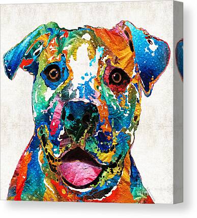 Pit bull Dog Digital Art Jazz Club Print or Canvas