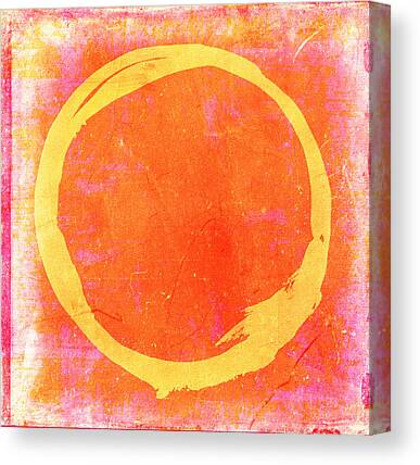 Enso Paintings Yellow Canvas Prints