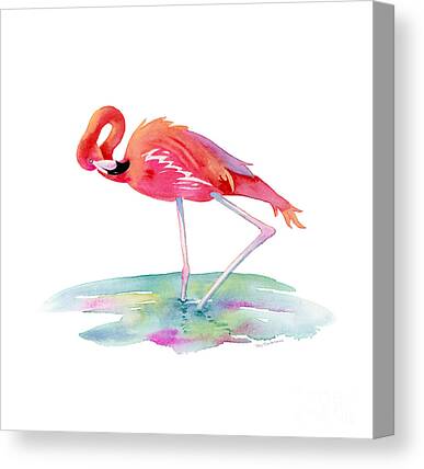 Canvas Pictures Digital Art White Flamingos with Roses 30 patterns-De 3899 