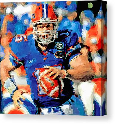 Tebow Paintings Canvas Prints
