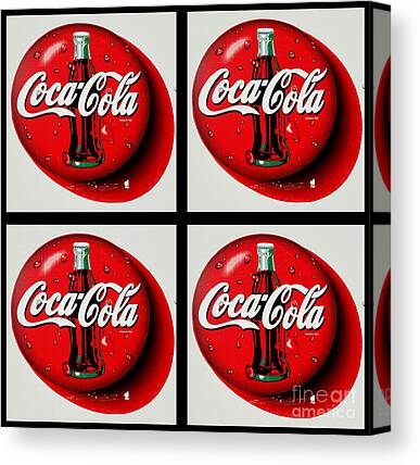 Coca-Cola Coke USA Refresh Yourself Glitter Canvas Glitzer Bild Wandbild Frau