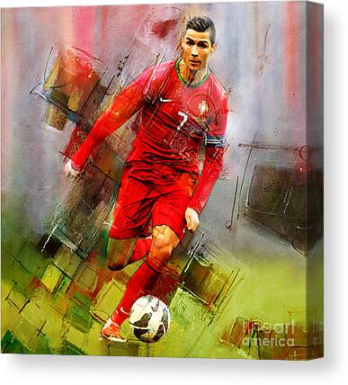  QEWRT Messi, Ronaldo Poster Soccer Picture Canvas