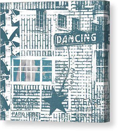 Blue Brick Mixed Media Canvas Prints