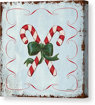 Candy Cane Paintings Canvas Prints
