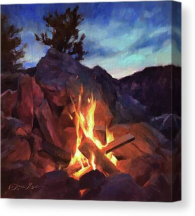 Camp Fire Canvas Prints