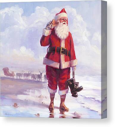 Santa Claus Paintings Canvas Prints