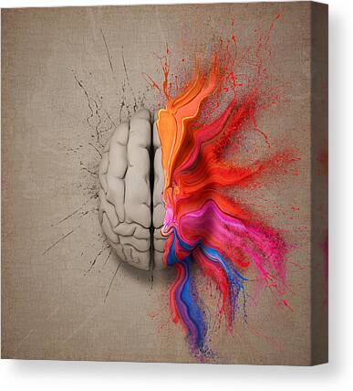 Brain Memory Psychology Painting Canvas Poster Print Art Cafe Wall Hanging Decor 