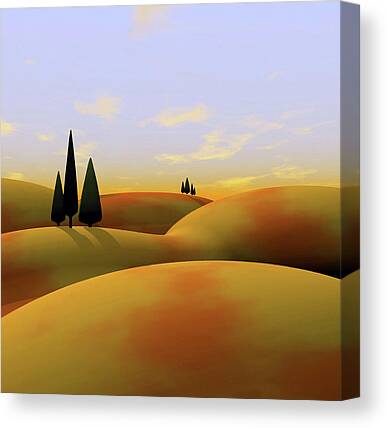 Tuscan Hills Digital Art Canvas Prints