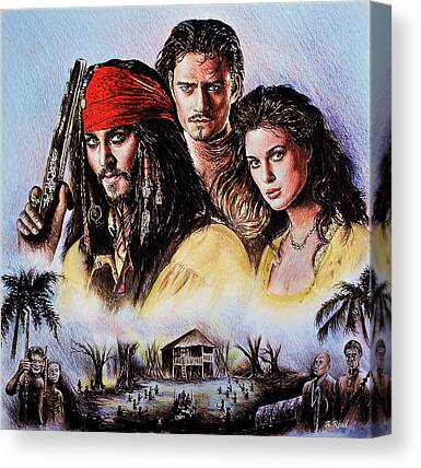 Canvas Print Pirates of The Caribbean HD Art Work Painting Home Wall Decor 12x20 