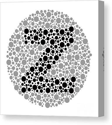 Colour blindness test Solid-Faced Canvas Print