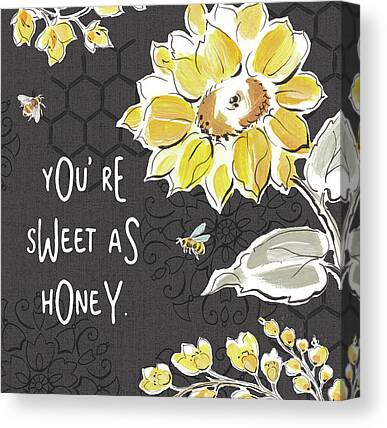 Mumble Bee Flower Canvas Picture Print Wall Art B982 