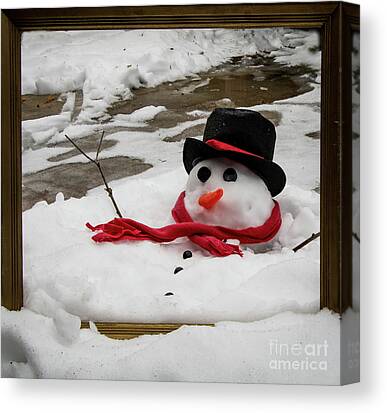 Melting Snowman Paintings by Debbie Steiner 