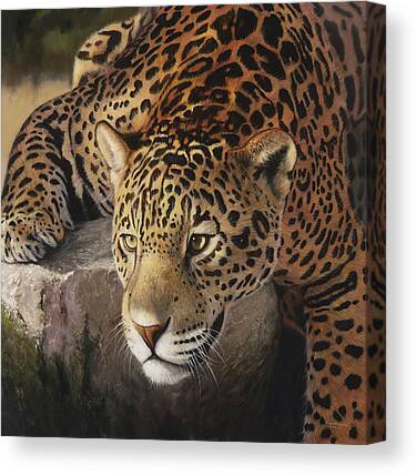Wandbild  Leinwandbild Kunstdruck 20285_PP-1 Canvas Picture Print Jaguar in schw