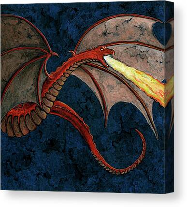 Pheonix Dragon Fire Myth Canvas Wall Art Picture Print Christmas Framed Gift 