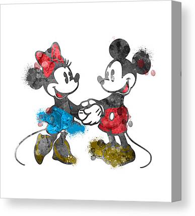 Mouse Mickey Minnie Personalised Fingerprint Tree Art Disney Wall Canvas Print 