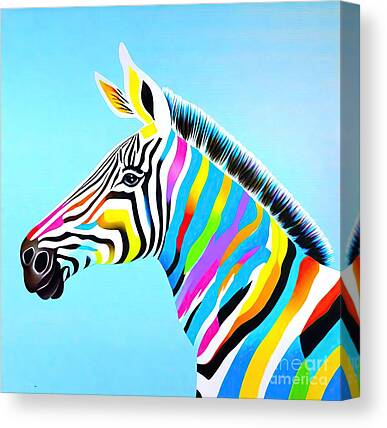 Z Zebras 8 X 10 Canvas Art Design. 