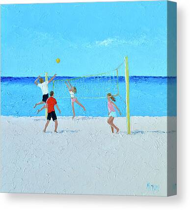 Los Angeles County Santa Monica iCanvasART 3-Piece Tourists Playing Volleyball on The Beach USA Canvas Print by Panoramic Images California 1.5 by 48 by 16-Inch