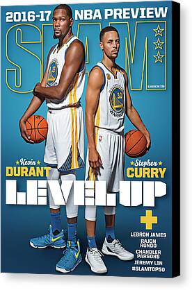 Warriors HAMPTONS Five 5 KEVIN DURANT STEPH CURRY Photo Poster Paint CANVAS ART 