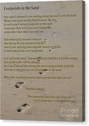 Footprints In The Sand Poem Photograph by Bob Sample