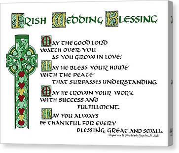 irish celtic wedding blessing jacqueline shuler canvas print