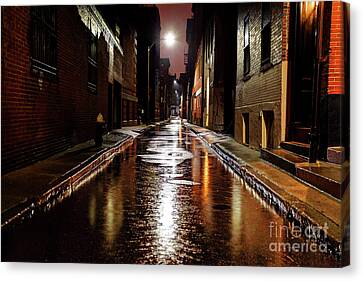 Rain-soaked Urban Street In Boston Massachusetts Photograph by Denis