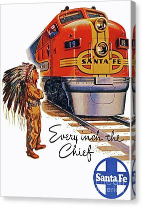 Santa Fe American Railroad Vintage Travel Giclee Canvas Print 20x26
