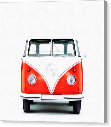Red Volkswagen 21 Window Bus Highway 1 Poster 16 x 20