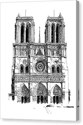 Drawing Of Notre Dame Drawing by Ang Hor Kheng