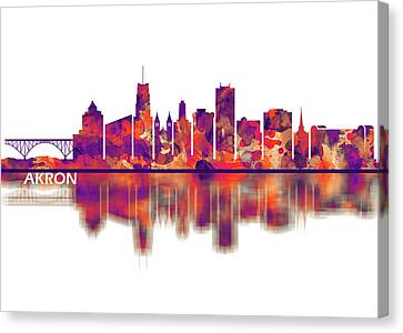 Akron Ohio USA Skyline Impressionistic View Original Painting /& Art Print