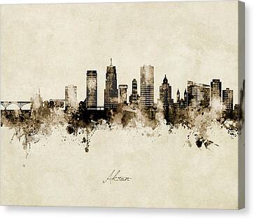 Akron Ohio USA Skyline Impressionistic View Original Painting /& Art Print