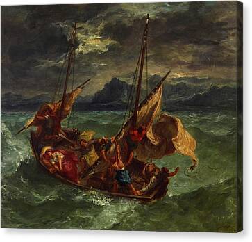 Rembrandt Christ Storm Lake Galilee Painting XL Wall Art Canvas Print