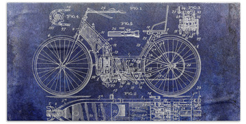 Motorcycle Patent Bath Towels