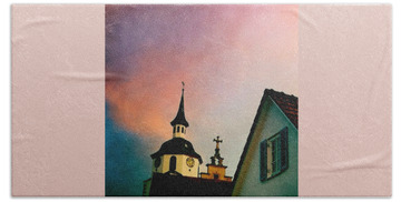 Designs Similar to Church and red sky at sunset