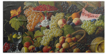 Still Life Fruit Fruits Bunch Of Grapes Bunches Strawberries Strawberry Hand Towels