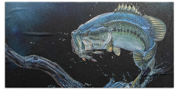Large-mouth Bass Hand Towels