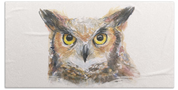Great Horned Owl Bath Towels