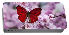 Butterfly On Flower Portable Battery Chargers