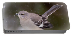 Mockingbird In The Snow Portable Battery Chargers
