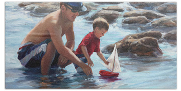 Father And Son Beach Towels