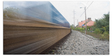 Youngstown Ohio Mahoning Valley Train Railroad Cox Tracks Trax Taaffe Blur Beach Towels
