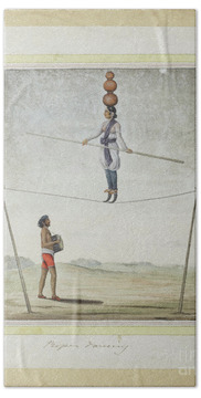 Women On A Tightrope Beach Towels
