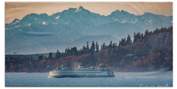 Olympic Mountains Beach Towels