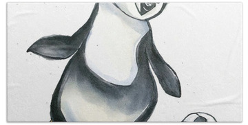 Penguin Cartoon Beach Towels