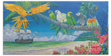 Hyacinth Macaw Beach Towels