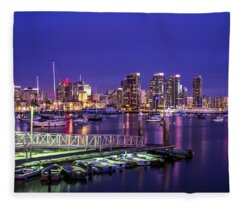 San Diego Harbor Fleece Blankets